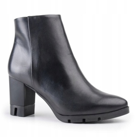 Marco Shoes Hrabre čizme od prirodne kože sa debelim potpeticama crno 1