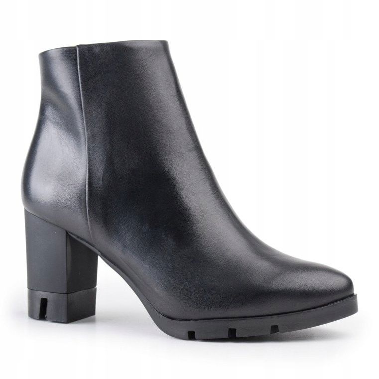 Marco Shoes Hrabre čizme od prirodne kože sa debelim potpeticama crno 1