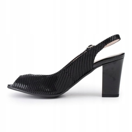 Marco Shoes Sandale bez prsta i pete u crnoj koži s prugama crna 2