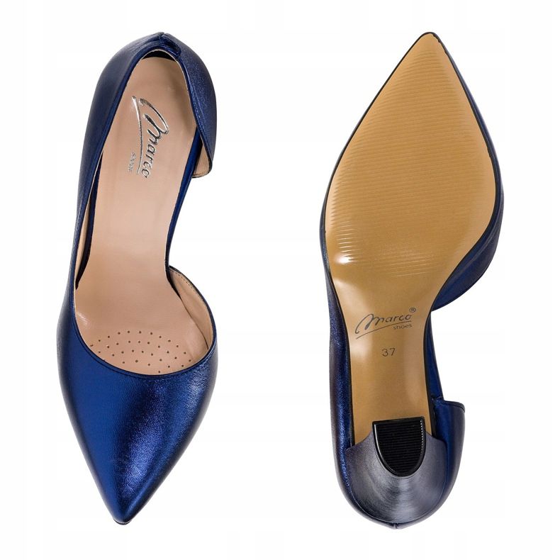 Marco Shoes Tamnoplave cipele s otvorenom stranom mornarsko plava 1