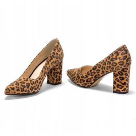 Marco Shoes Marco 1066P pumpe od panter kože smeđa 2