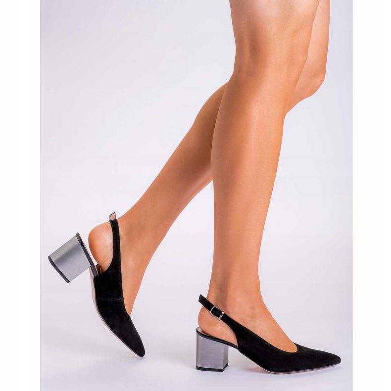 Marco Shoes Crne sandale 1191P s remenom i kopčom crna 1