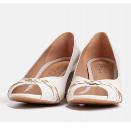Marco Shoes 1577P bijele kožne pumpe sa stabilnom petom bijela 1