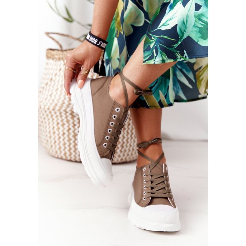 Ženske tenisice na platformi Green Travel Time zelena 1