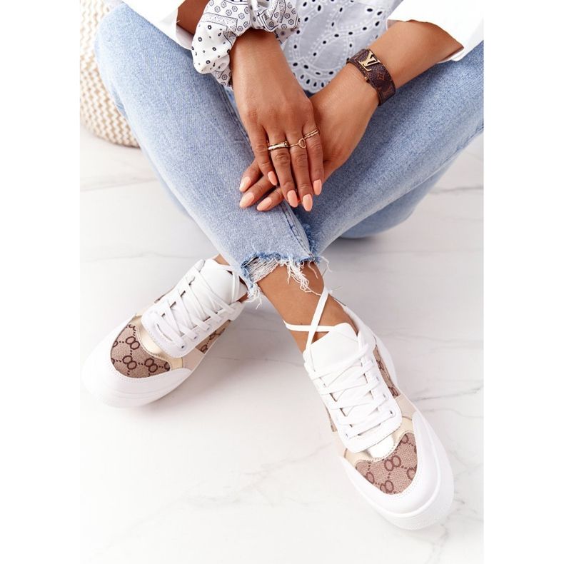 Sportska obuća Tenisice na platformi bijele i zlatne Allisone bijela zlatni 1