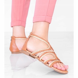 Ženske sandale od kamile od Velvet Night smeđa zlatni 1