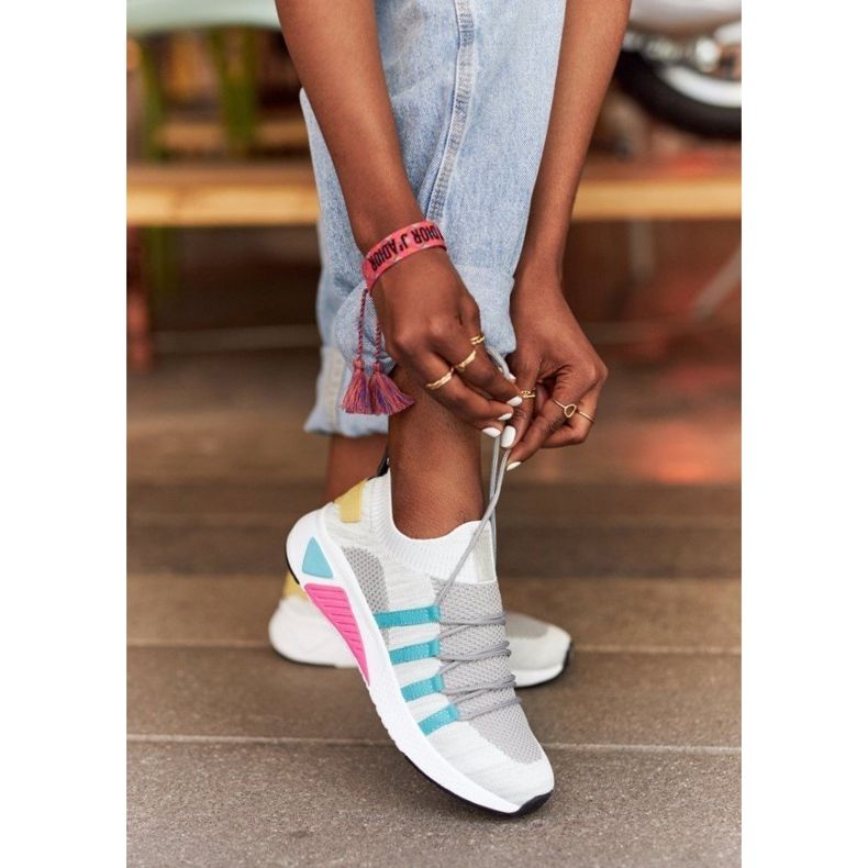 Ženske sportske cipele Memory Foam Big Star HH274531 Bijelo-siva bijela raznobojna 1