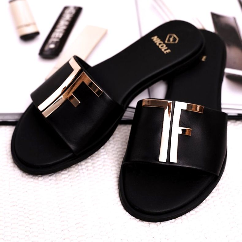 Elegantne ženske papuče crne Nicole Dilmah crna 4