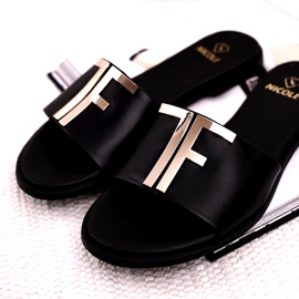 Elegantne ženske papuče crne Nicole Dilmah crno 5