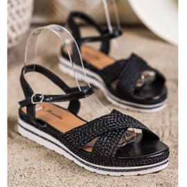 Mannika Crne sandale na platformi crna 1