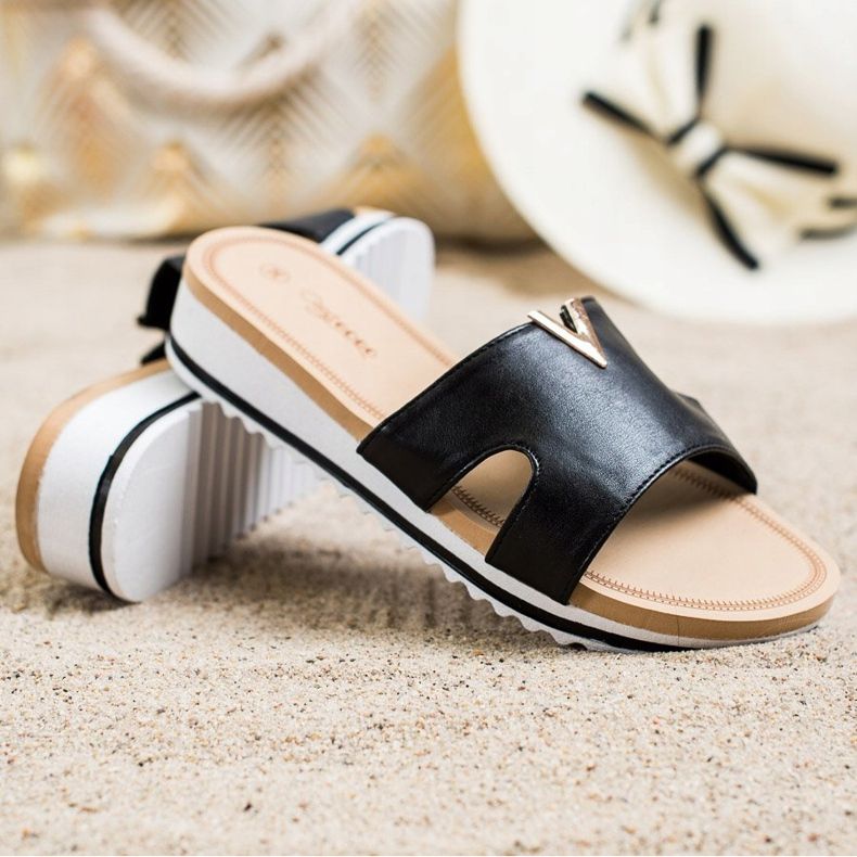 Groto Gogo Klasične udobne papuče crno 1