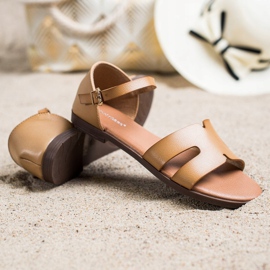 Ideal Shoes Klasične sandale od eko kože smeđa 1