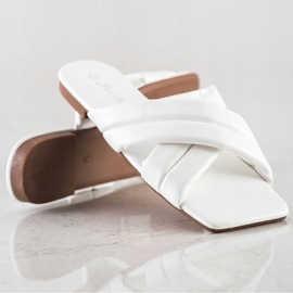 Mannika Udobne papuče od eko kože bijela 1