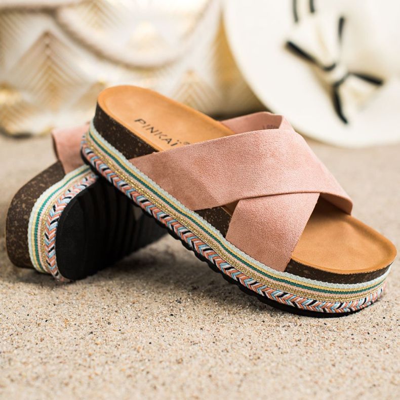 SHELOVET Papuče od antilopa u prahu ružičasta 1