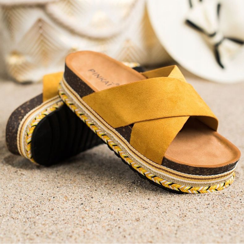 SHELOVET Senf papuče od antilopa žuta boja 1