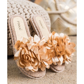 SHELOVET Bež papuče s cvijetom 1