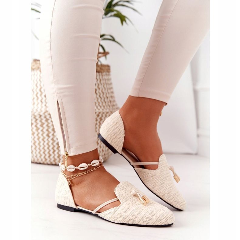 Balerina Spitz s pletenom linijom Lu Boo Bež 2