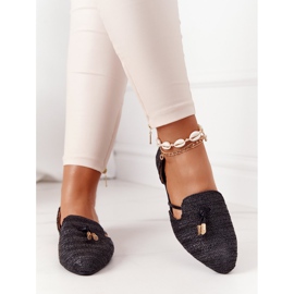 Balerine u špicu s pletenom linijom Lu Boo Crna 1