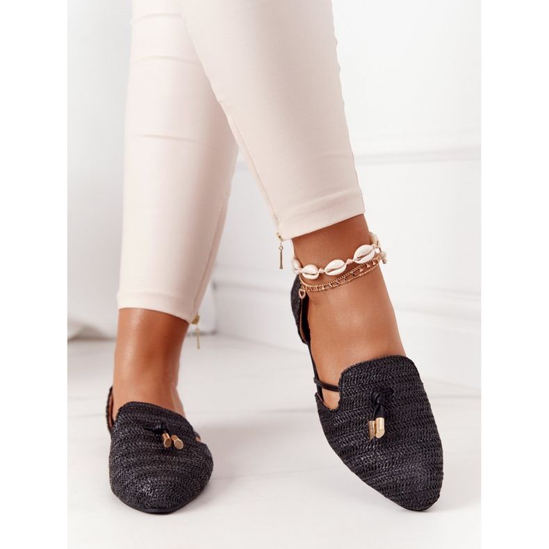 Balerine u špicu s pletenom linijom Lu Boo Crna 1