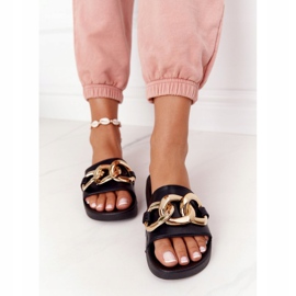 PS1 Crne gumene papuče s lancem u jednom trenutku crno 1