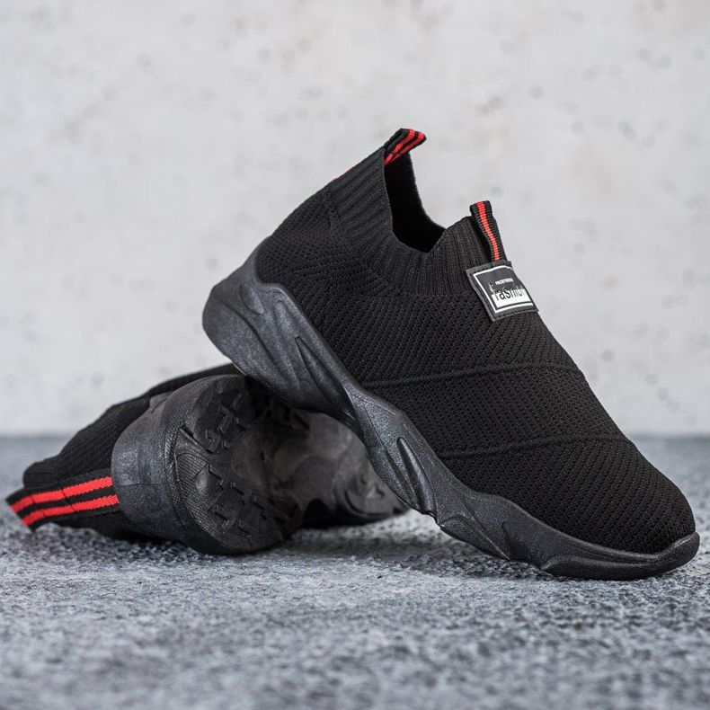 SHELOVET Modne crne tenisice na klizanje crna 1