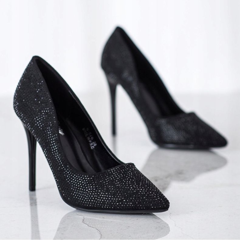 SHELOVET Crne štikle sa kristalima crna 1