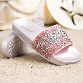 SHELOVET Papuče s ukrasima ružičasta 1