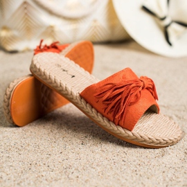 SHELOVET Papuče s resama naranča 1