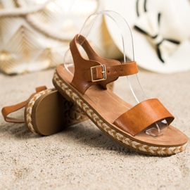 SHELOVET Udobne smeđe sandale smeđa 1