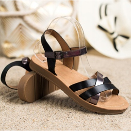 Cm Paris Udobne sandale od eko kože crno 1