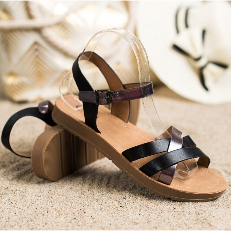 Cm Paris Udobne sandale od eko kože crno 1