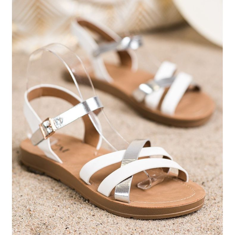 Cm Paris Udobne sandale od eko kože bijela 1