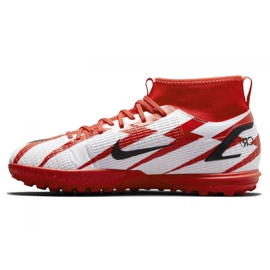 Nike nogometne cipele Superfly 8 Academy CR7 Tf Jr DB2679-600 siva / srebrna, bijela, crvena bijela 1