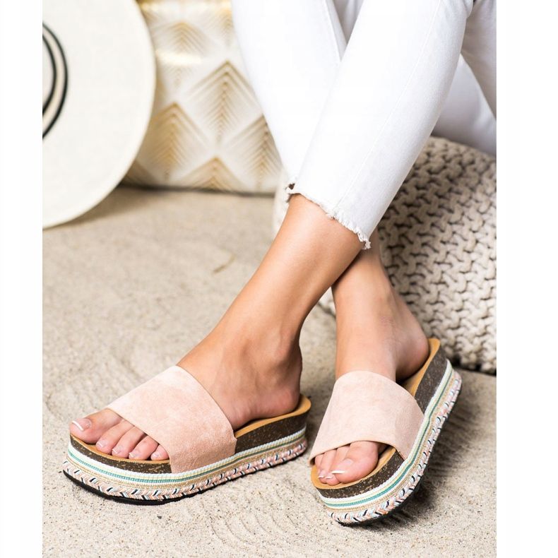 SHELOVET Udobne papuče od antilopa ružičasta 2