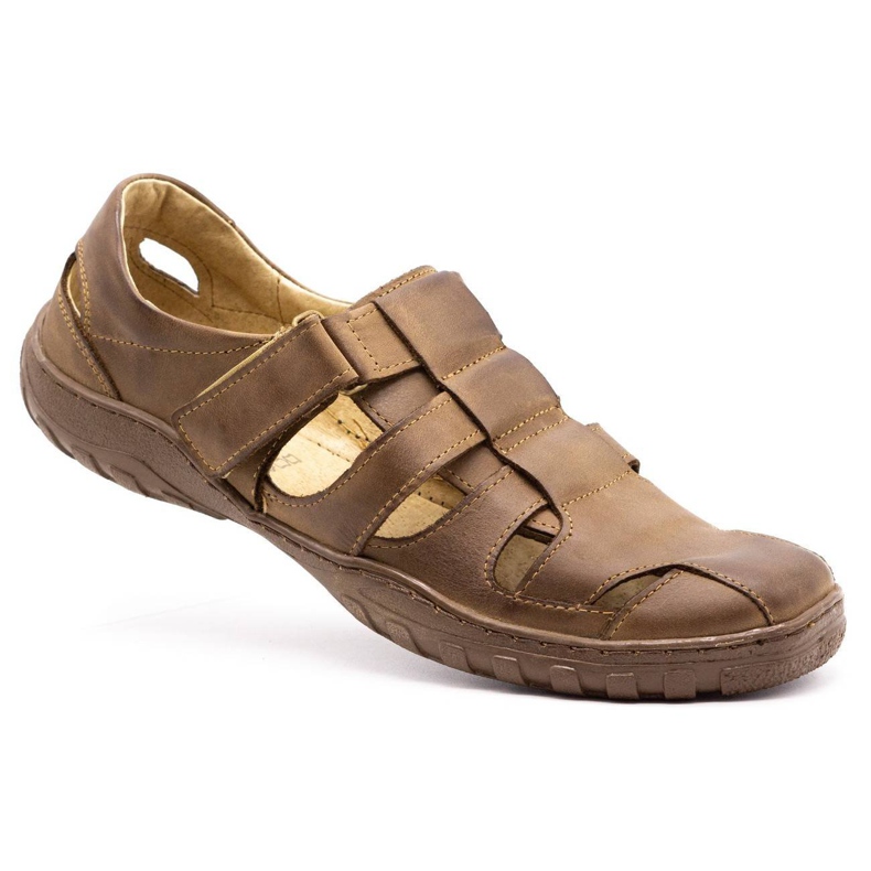 Polbut Muške ažurne cipele 237 za ljetno smeđu boju smeđa 3