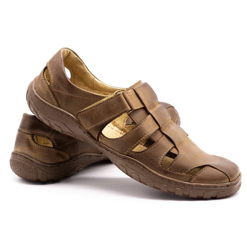 Polbut Muške ažurne cipele 237 za ljetno smeđu boju smeđa 5