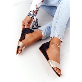 Kožne sandale Maciejka 1971-46 Crna i zlatna zlatni 1