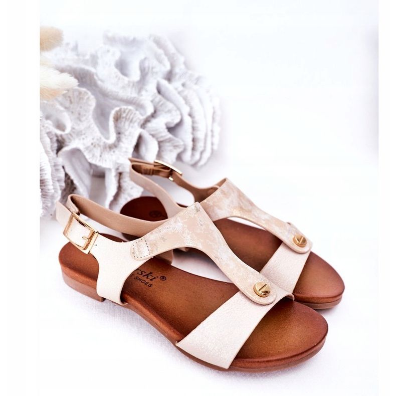 S.Barski Dječje sandale S. Bararski Comfort Złote zlatni 1