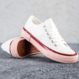 SHELOVET Tenisice na ružičastoj platformi bijela ružičasta 1