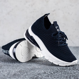 SHELOVET Tamnoplave tenisice na platformi tamnoplava 1