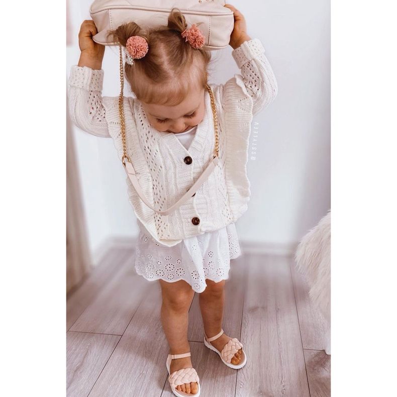 FR1 Dječje sandale s pletenom ružičastom Adelom ružičasta 1