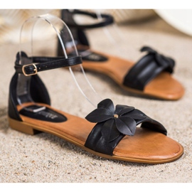 Diamantique Crne sandale s cvijetom crno 1