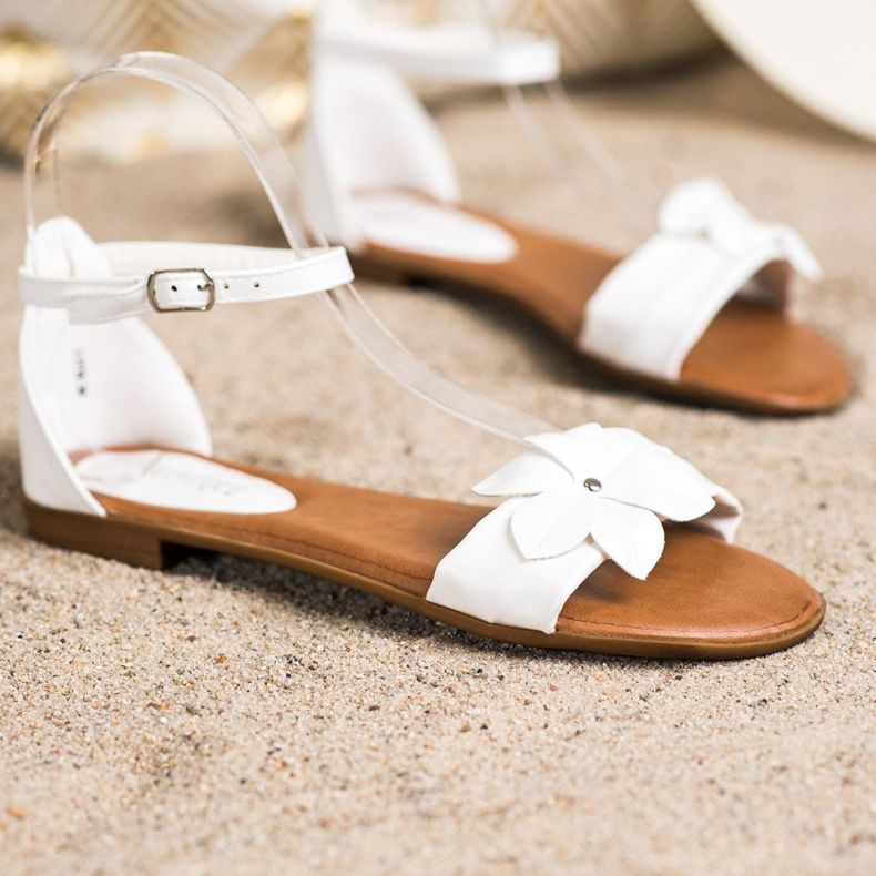 Diamantique Bijele sandale s cvijetom bijela 1