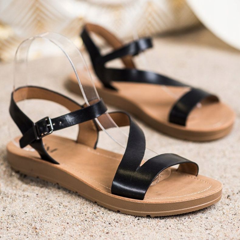 Cm Paris Ležerne sandale s eko kožom crna 1