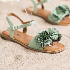 SHELOVET Modne zelene sandale zelena 1