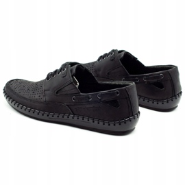 Polbut Crne muške otvorene mokasin cipele J69L crno 4