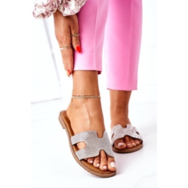 PE1 Kožne papuče s kubnim cirkonijevim srebrom Modena 2