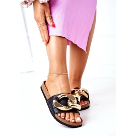 S.Barski Papuče na plutu s lancem S. Barski SB002 Crne crno 2