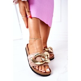 S.Barski Papuče na plutu s lancem S. Barski SB001 Bež 2