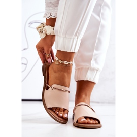 Kožne japanke Lewski Shoes, bež 2